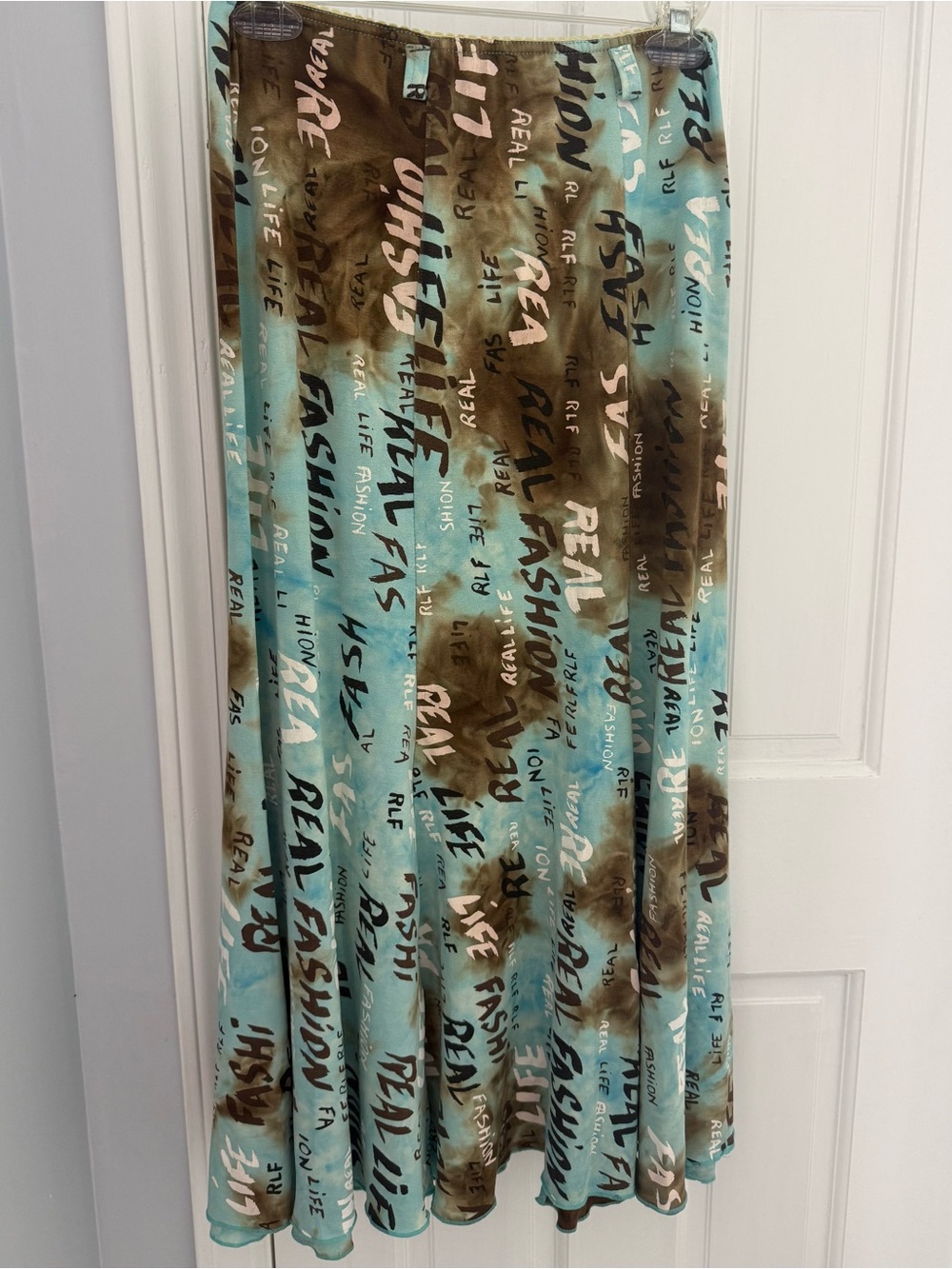 Y2K Aqua and Brown Printed Skirt